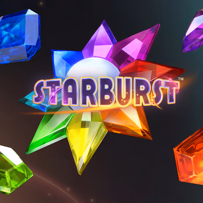 Starburst slot game - classic gem-themed video slot with expanding wilds and vibrant colors